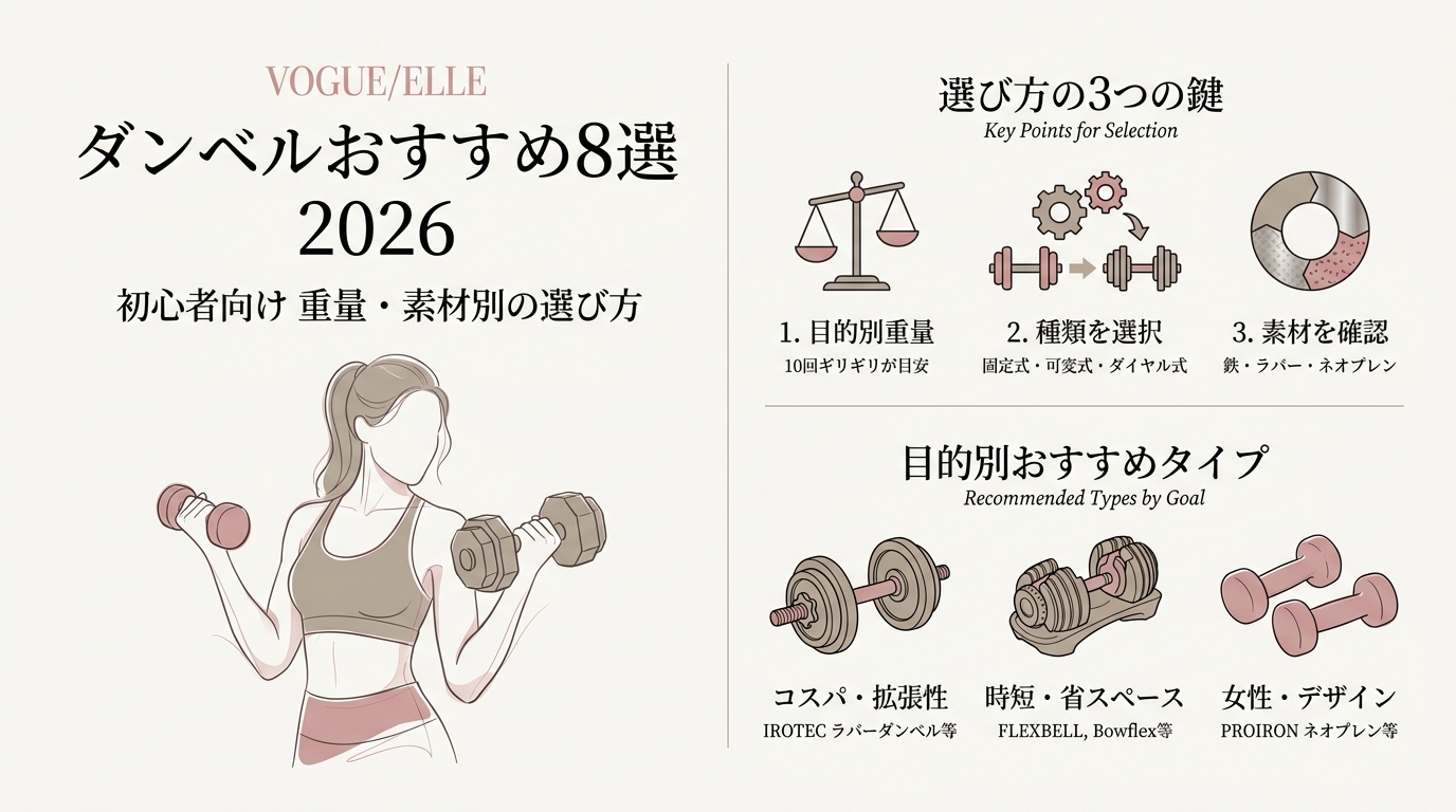 ダンベルおすすめ8選2026|初心者向け重量・素材別の選び方